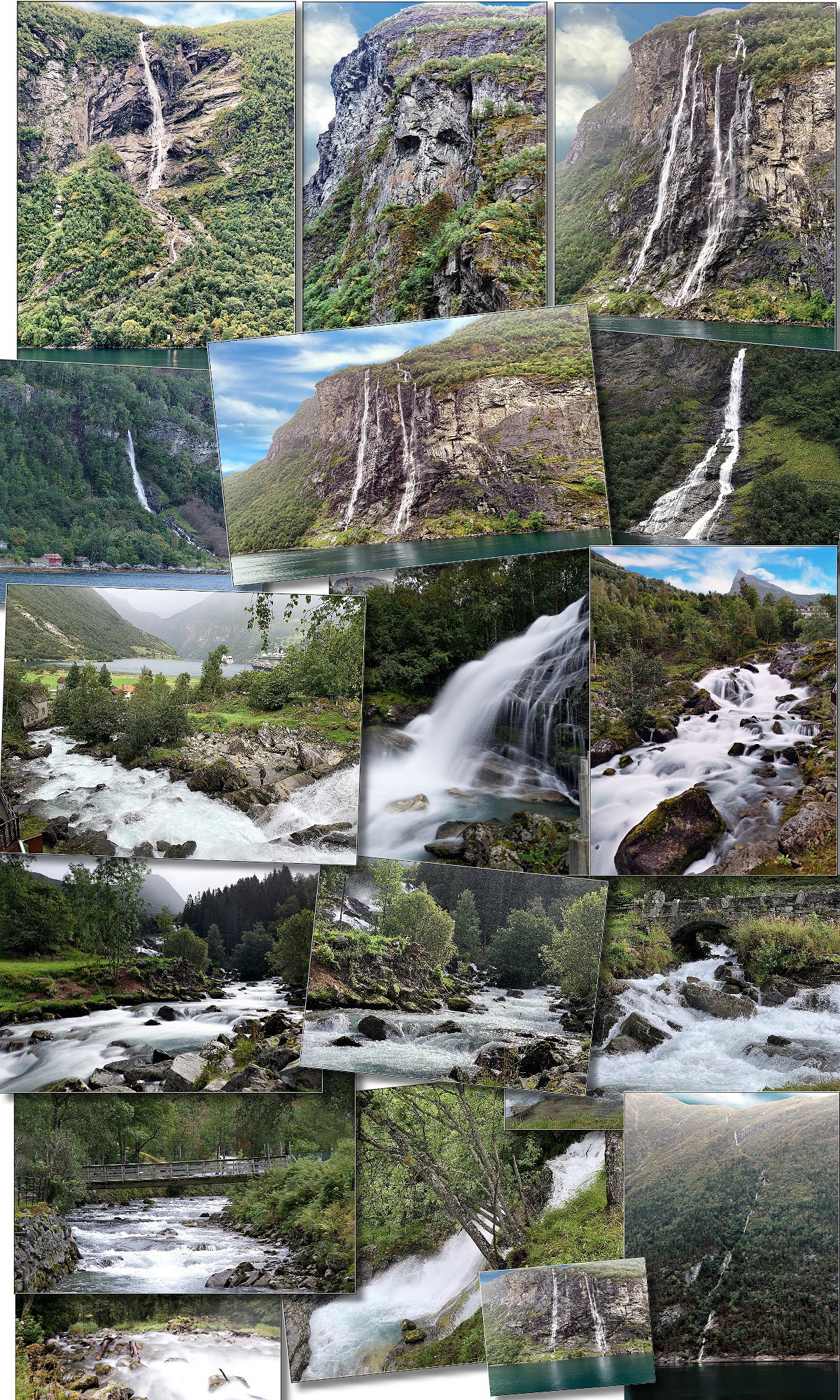 Die gewaltigen Wasserflle am Geiranger Fjord