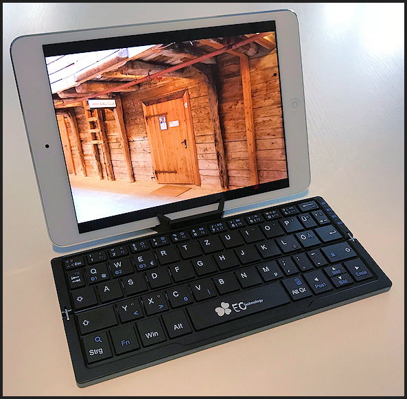 Bluetooth-Klapptastatur fr iPhone und iPad