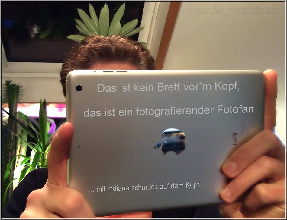 Selfie mit dem Brett vorm Kopp