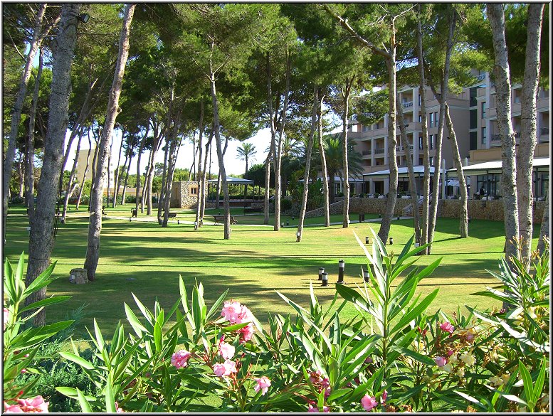 Fotoschule_Mallorca_002a.jpg - Garten vor der Bar und dem Restaurantbereich; Hotel Hipocampo Palace in Cala Millor auf Mallorca
