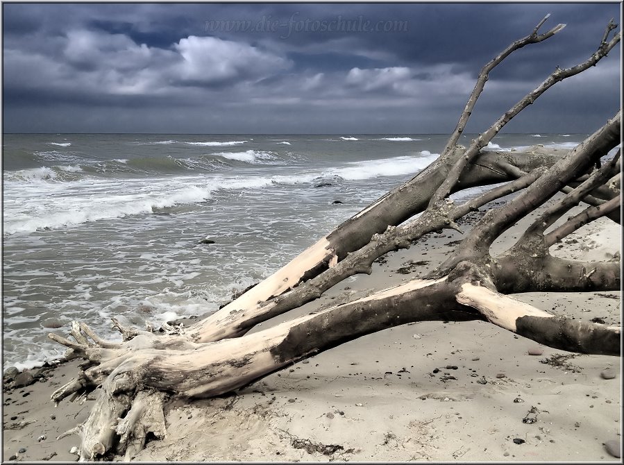 Weststrand_0008.jpg - Ein kleiner Sprung rüber auf die andere Seite zum Weststrand. Wellen, Brandung und ein Strandgefühl, wie am Mittelmeer der Toskana oder des Atlantiks an der Cote d Argent bei Lacanau Ocean. Es ist immer wieder kaum zu glauben, dass es auf der anderen Seite der Landpitze zugeht, wie in der Badewanne und hier dasselbe Meer wild tost.