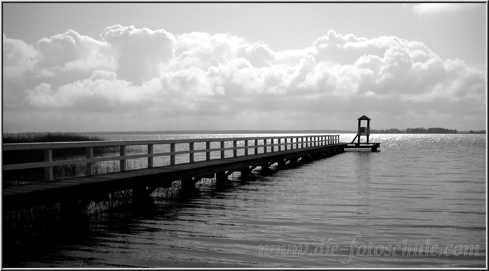 Wieck_Hafen11_Die_Fotoschule.jpg - Anlegesteg am Bodden-Hafen von Wieck und gleichzeitig das letzte Foto meines Schwarzweiß-Specials. Zurück gelangst am schnellsten per Klick auf >>Startseite Darß<< unten, oder Du klickst zweimal auf das Symbol oben links neben der Seiten-Überschrift "Darß Special --- schwarzweiß.